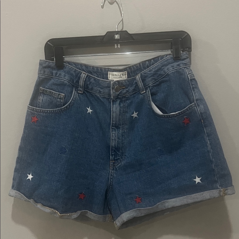 Harper Heritage Jean Shorts size 30 with American Stars Embroidered